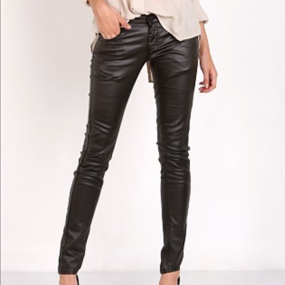 One x One Teaspoon Black Wax Jeans